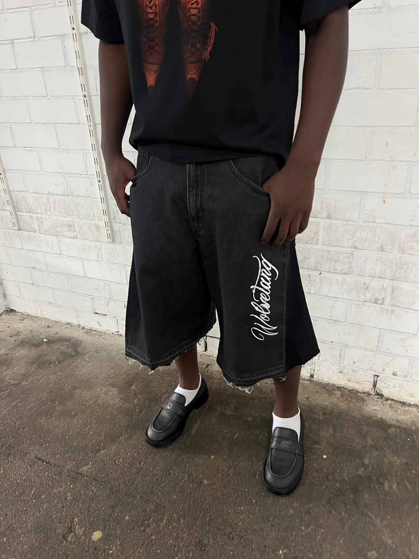 BLACK DENIM JORT (M)