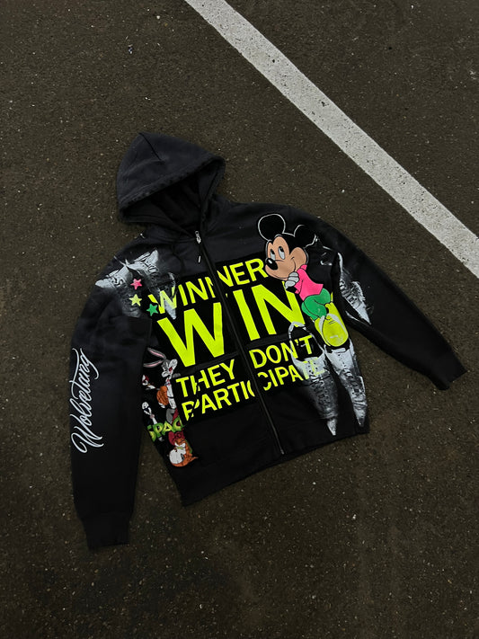 GRAPHIC ZIP UP HOODIE