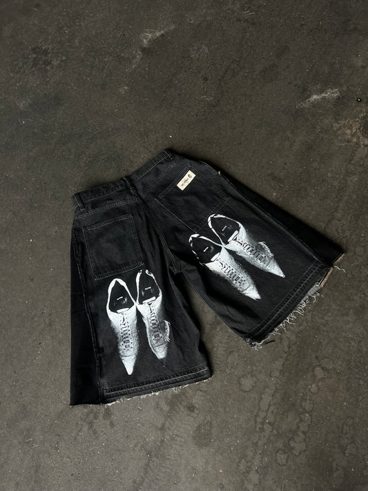 BLACK DENIM JORT (M)