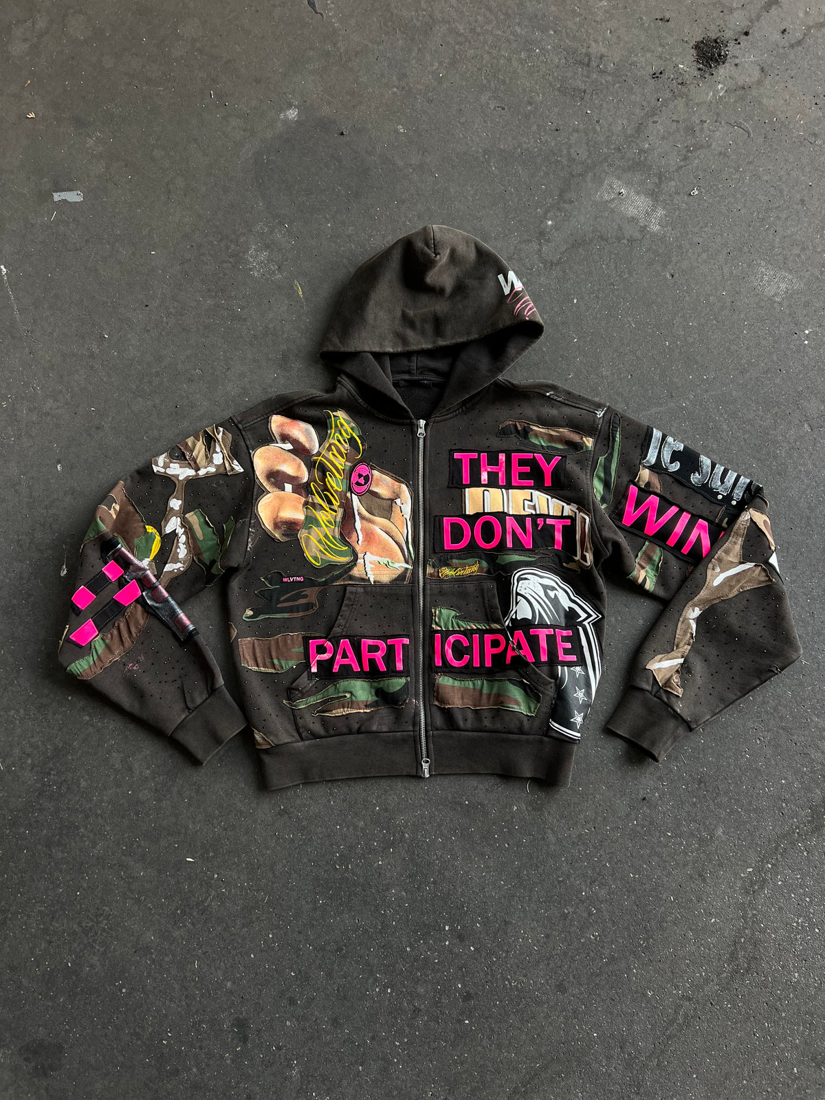 WLVTNG CUSTOM ZIP UP (GREY)