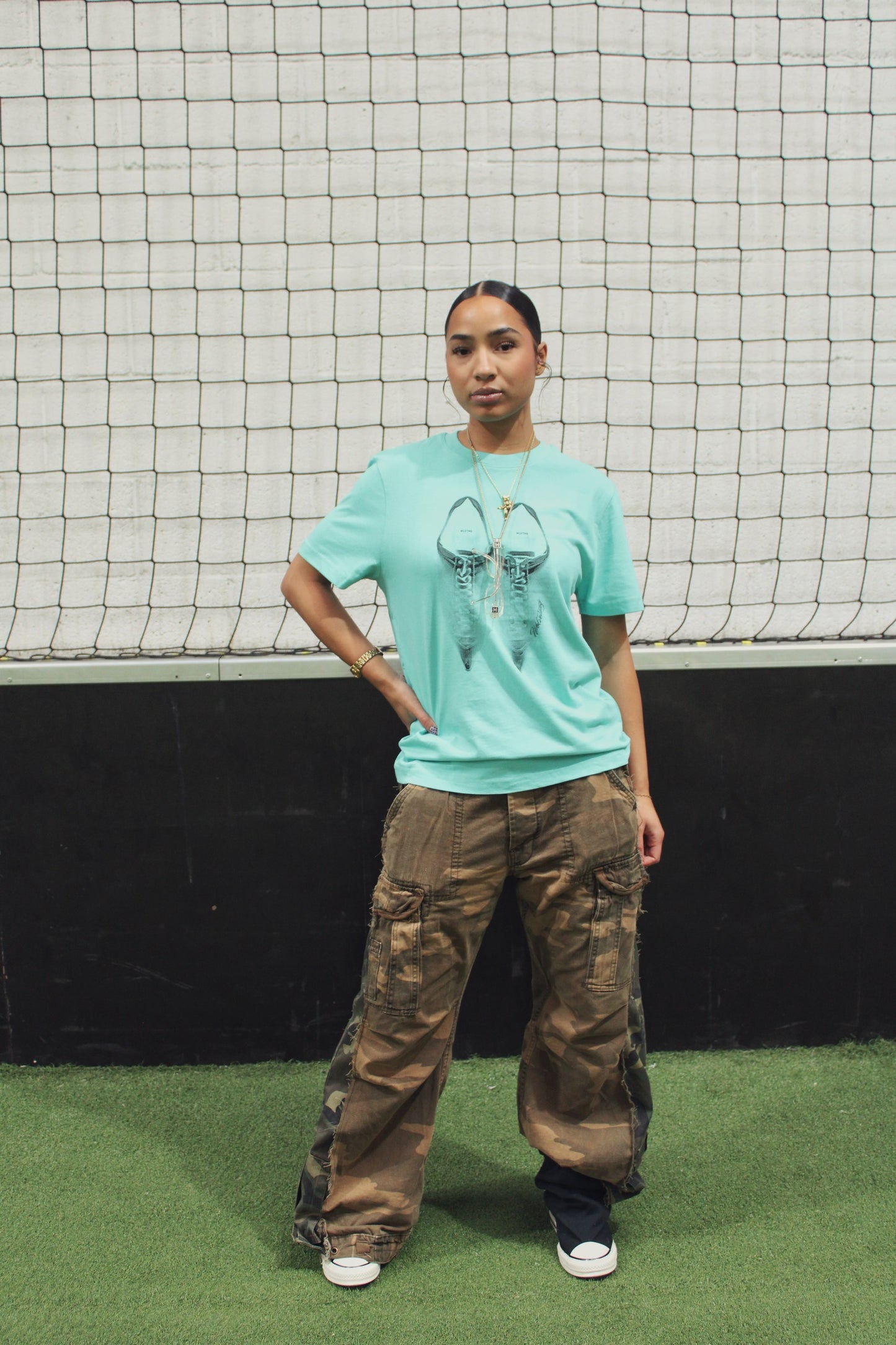 WLVTNG - T-Shirt TURQUOISE/BLACK