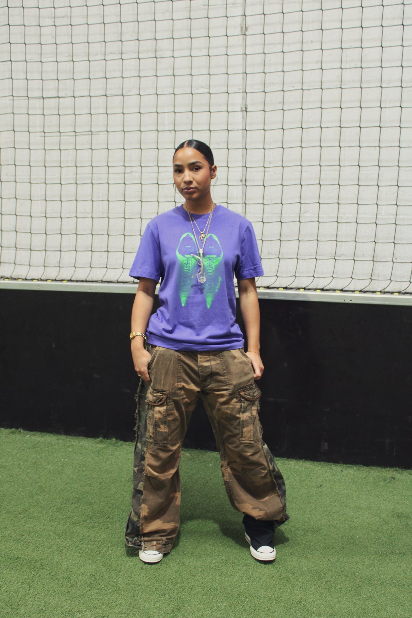 WLVTNG - T-Shirt PURPLE/GREEN
