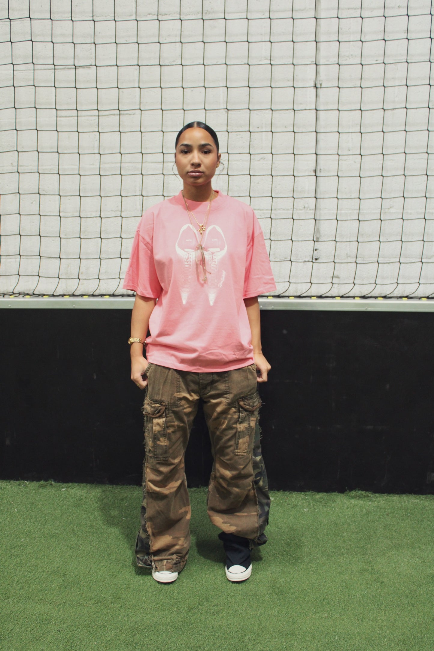 WLVTNG - T-Shirt PINK/WHITE